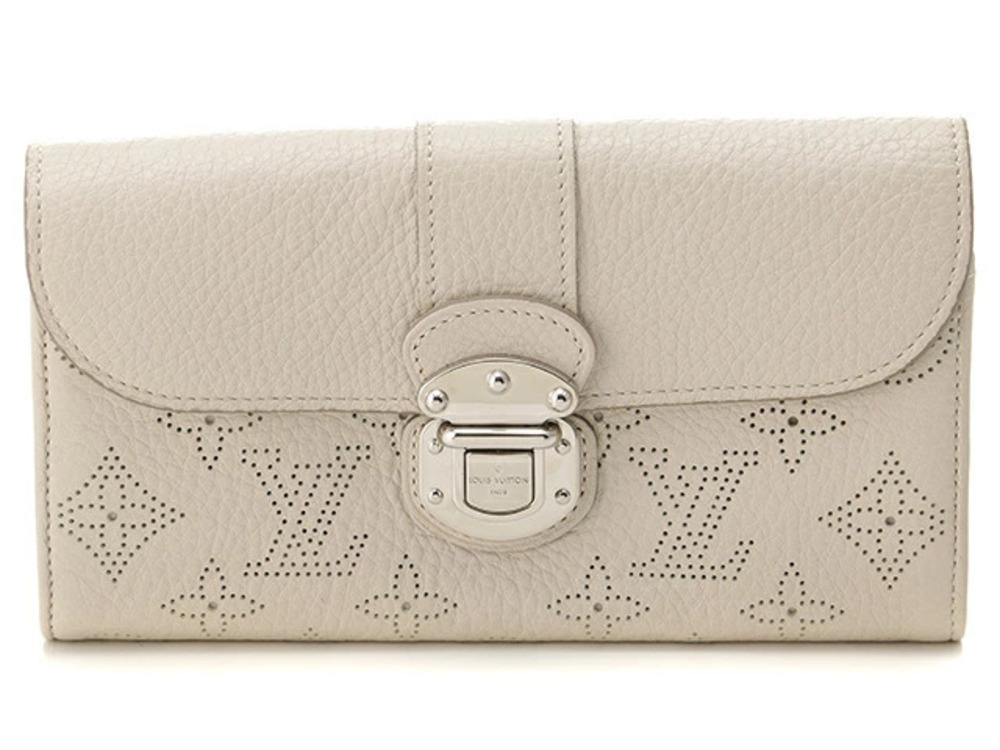 LOUIS VUITTON Portefeuille Iris Mahina Blanc White Long Wallet
